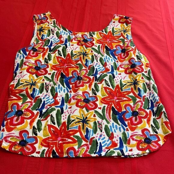 Hester & Orchard Linen Floral Tank Top Size XL - Picture 7 of 8
